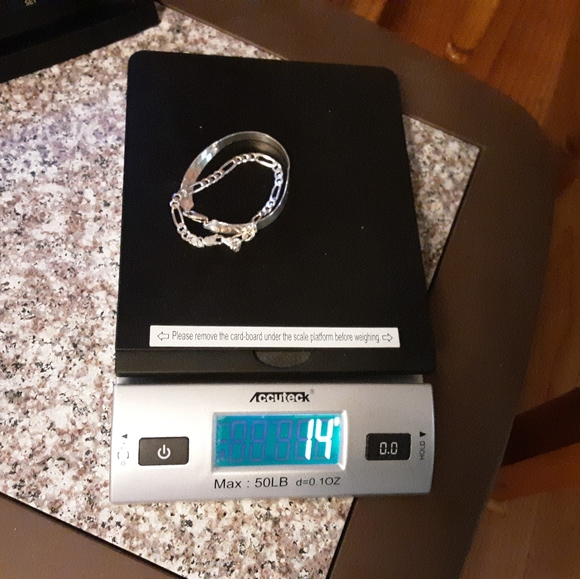 "LOT OF TWO" VTG. 925 ITALY STERLING SILVER BRACELETS, 5MM HERRINGBONE & FIGARO - Picture 5 of 16